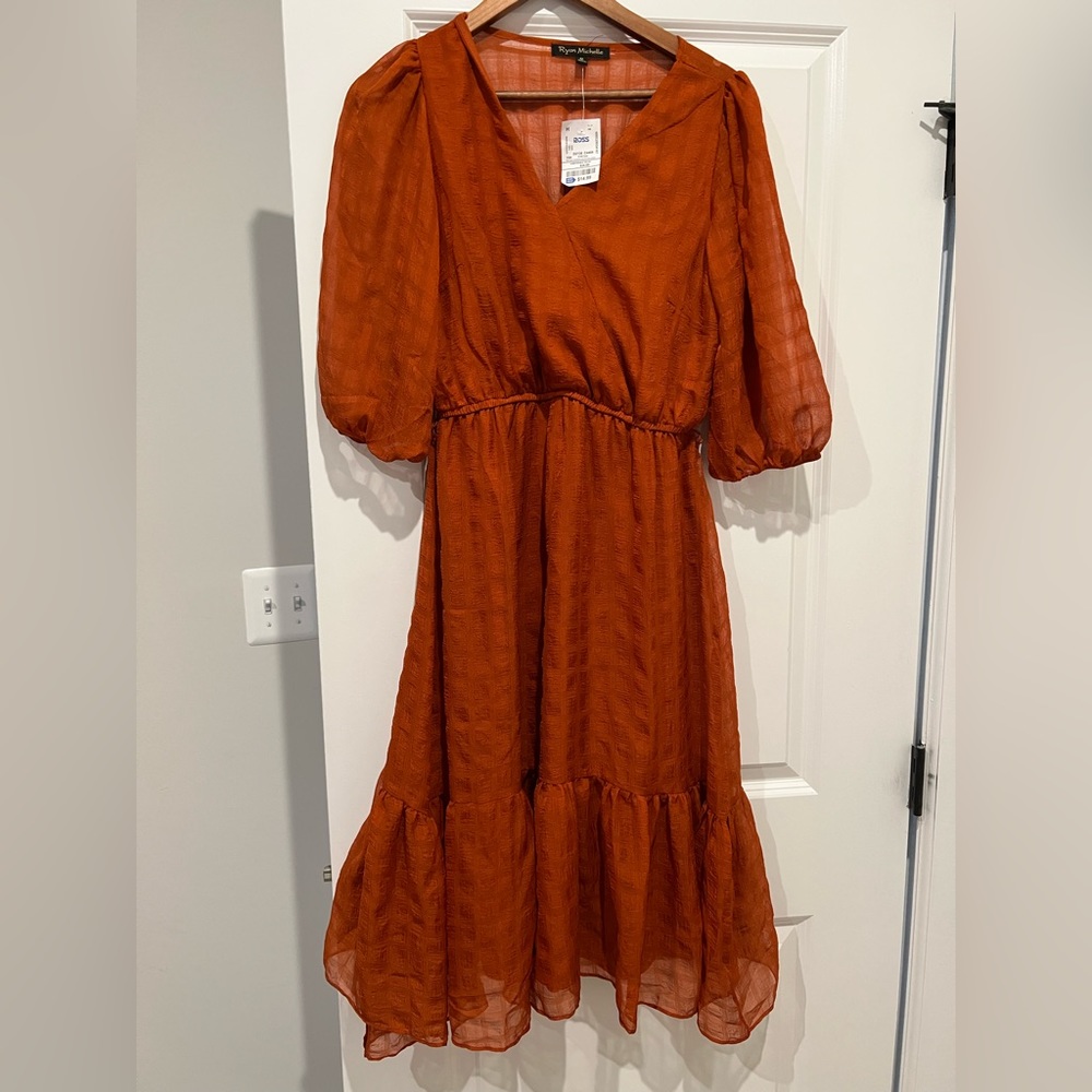Burnt orange dress, size medium